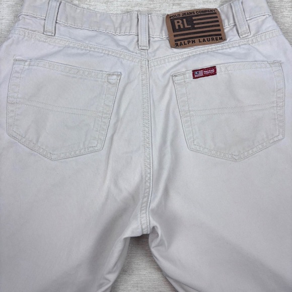 Vintage 90s Polo Ralph Lauren Cropped Saturday Jean Beige Khaki Womens Sz 6 - Picture 6 of 8
